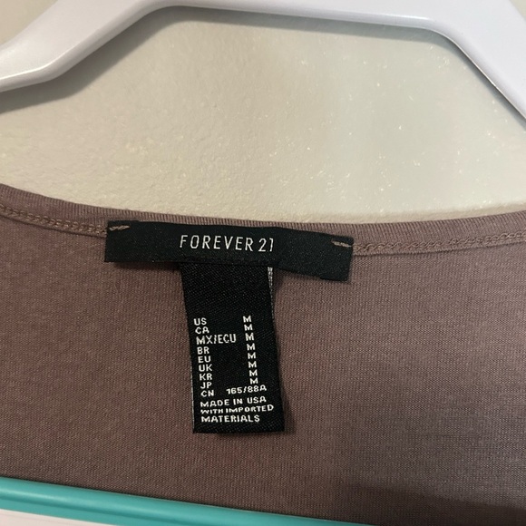 Forever 21 Brown Ruched Crop Blouse, Size M - Picture 3 of 6